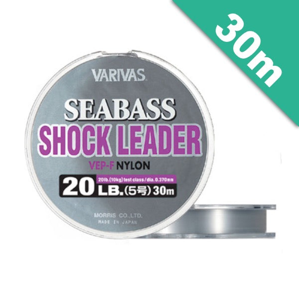 VARIVAS SEABASS SHOCK LEADER VEP-F 20 lb - 30m NYLON NATURAL fishing line