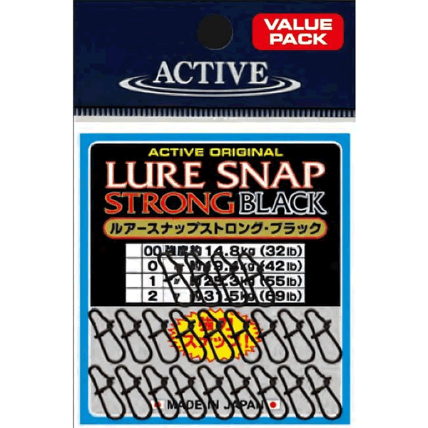 ACTIVE LURE SNAP STRONG BLACK VALUE PACK #00000 fishing terminal tackle