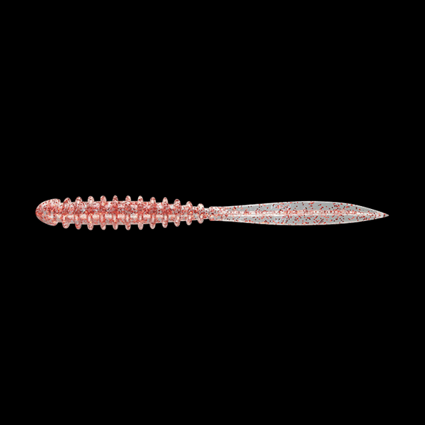 JACKALL PEKERING 2.0" (10 pcs/pack) CLEAR RED FLAKE saltwater fishing lure