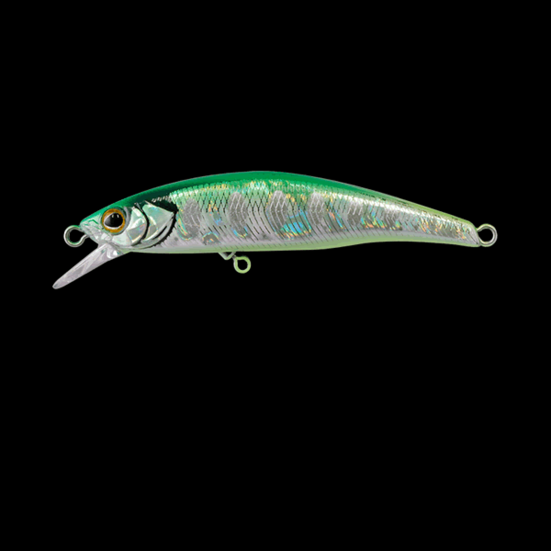 TIMON TRICOROLL RYUSHIN 53HW 53mm : 4.6g Sinking FLASH GREEN BACK freshwater fishing lure