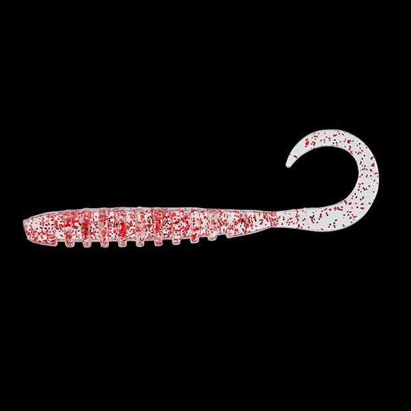 JACKALL TIDE CURLY 2.8" (8 pcs/pack) CLEAR RED FLAKES