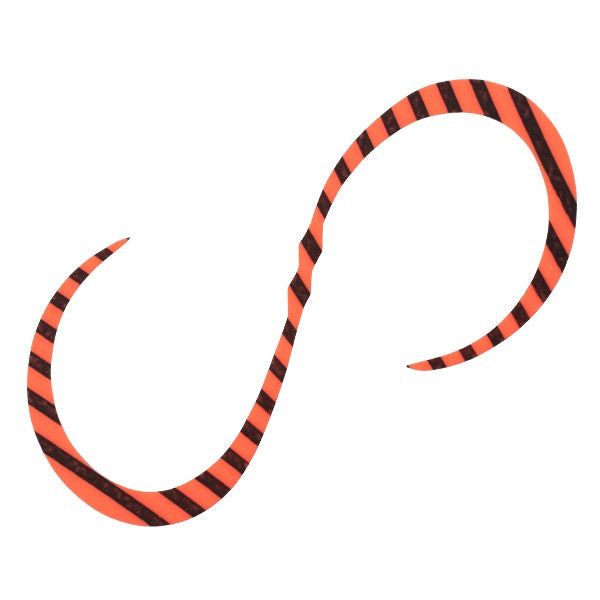 JACKALL BINBINDAMA CUSTOM NECKTIE CURLY (3pcs / pack) F-0325 BRIGHT ORANGE ZEBRA