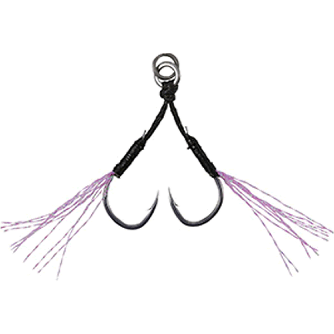 DUO DRAG METAL CAST ASSIST HOOK DOUBLE PINK TINSEL #8 (3 pcs/pack) fishing terminal tackle