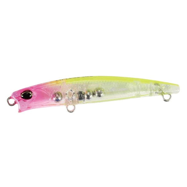 DUO TETRA WORKS TOTO SLIM LIPLESS 50S 50mm : 2.5g Sinking CLA0602 CLEAR PINK HEAD CHART