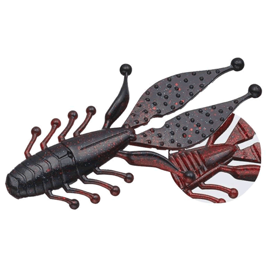 EVERGREEN KICKER BUG 4" (7 pcs/pack) #08 BLACK/RED GLAW