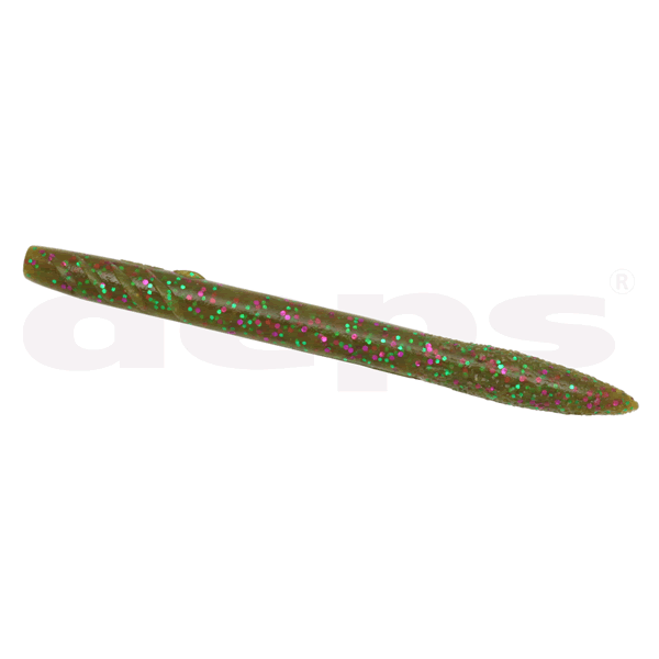deps SLENDER SCAT 4" (6 pcs/pack) #115 GREEN PUMPKIN / PURPLE & GREEN FLAKE freshwater fishing lure