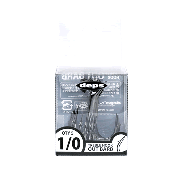 deps TREBLE HOOK OUT BARB #1/0 (1 pcs/pack) SUZU COAT - Britannic Trade
