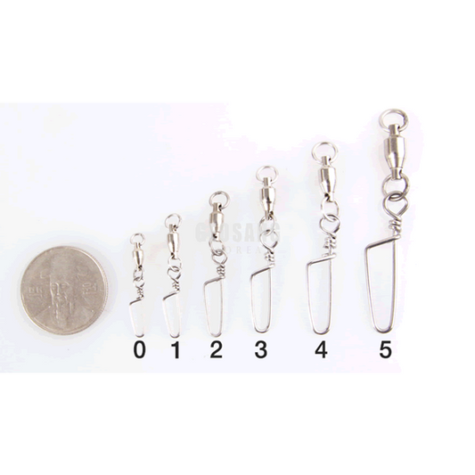 odz HI SPEED BALL BEARING 2 WELDED RING STAINLESS LOCK SNAP #2 OS-20 (10 pcs/pack) fishing terminal tackle — photo 2