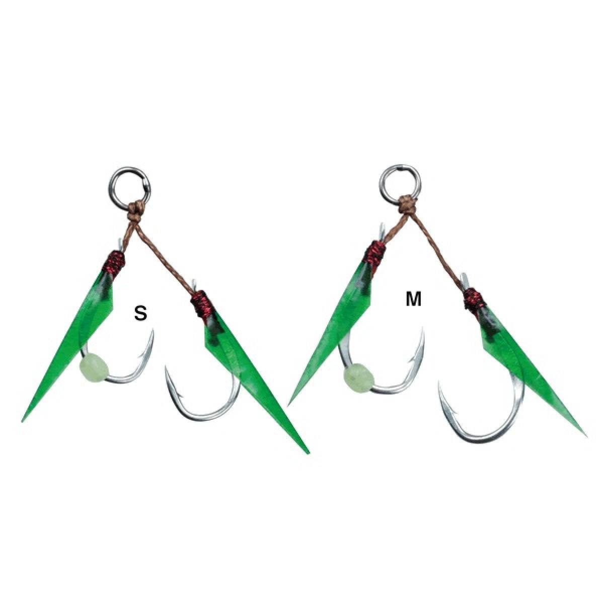 Gamakatsu ASSIST HOOK SLJ WITH SKIN S GA026 (2 pcs/pack) GREEN - Britannic Trade