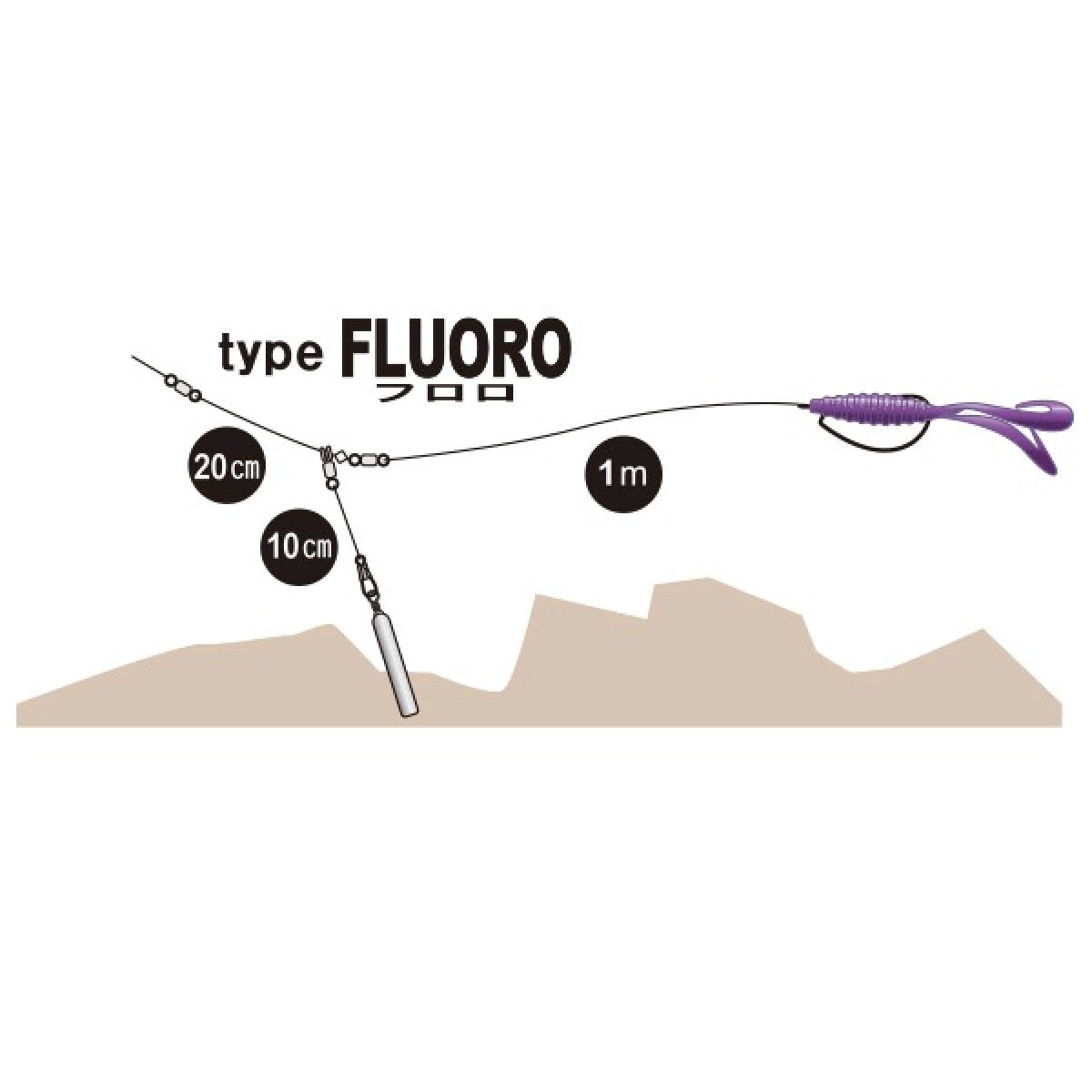 Gamakatsu RUN&GUN CAROLINA TİPİ FLORO #5/0 - 4 RG108 (2 adet/paket)