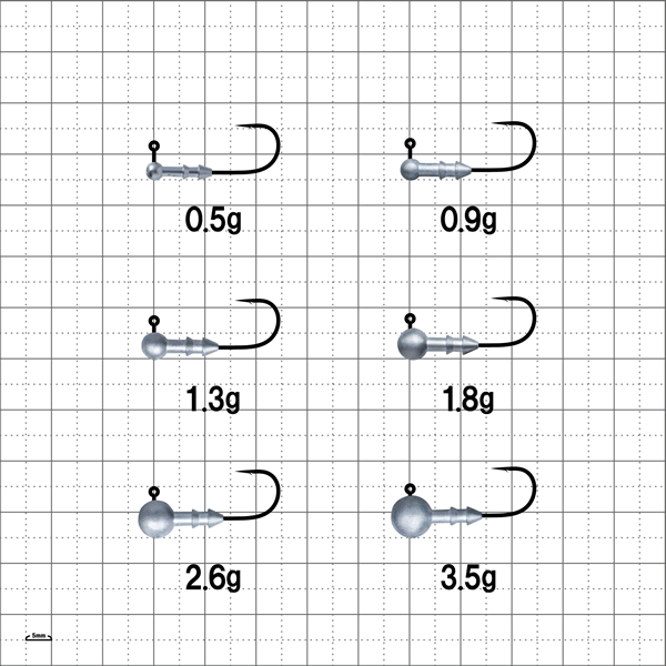 Gamakatsu HORIZON HEAD 1.8g : #2/0 (4 pcs/pack) NANO ALPHA