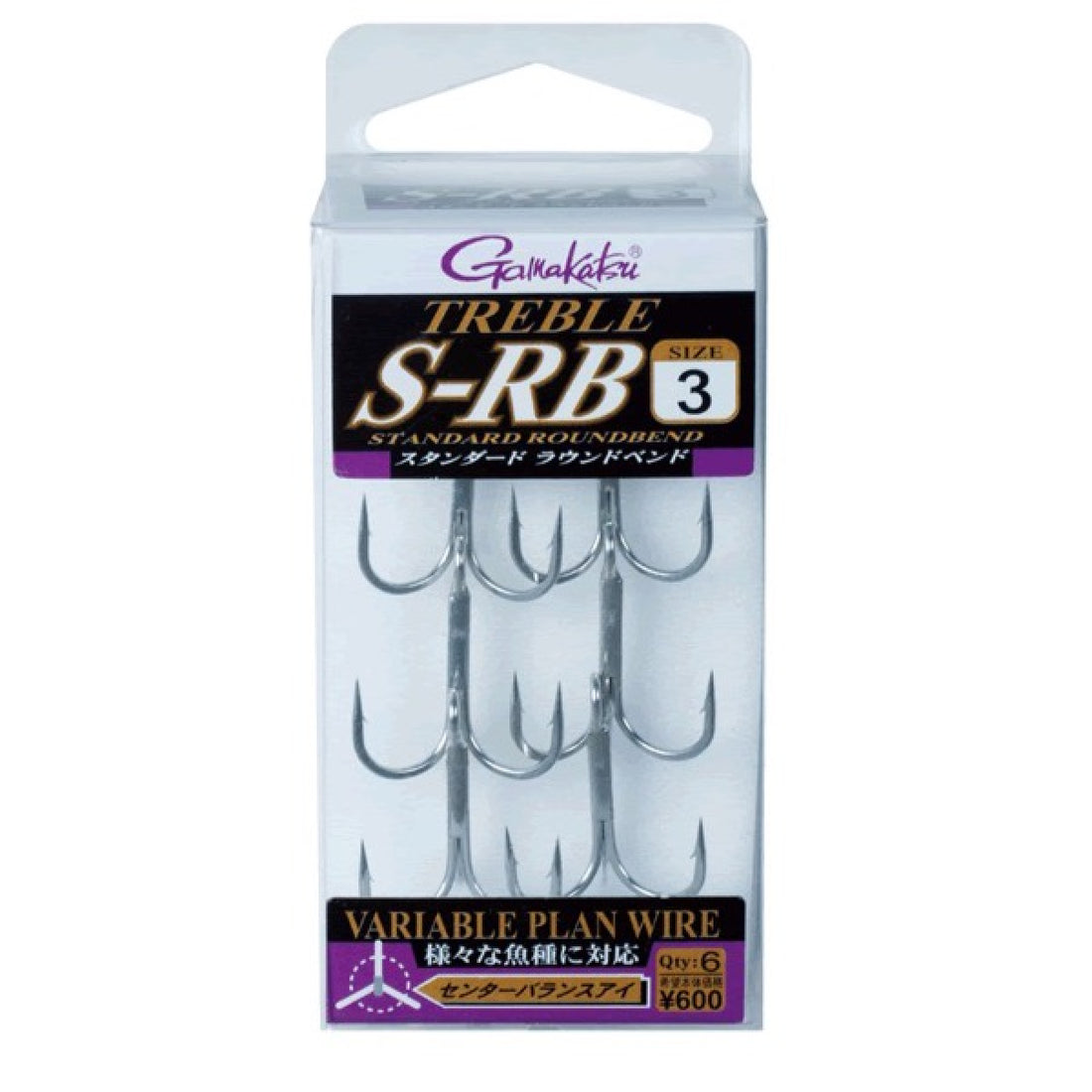 Gamakatsu TREBLE S-RB (Silver) #3 (6 pcs/pack) fishing terminal tackle