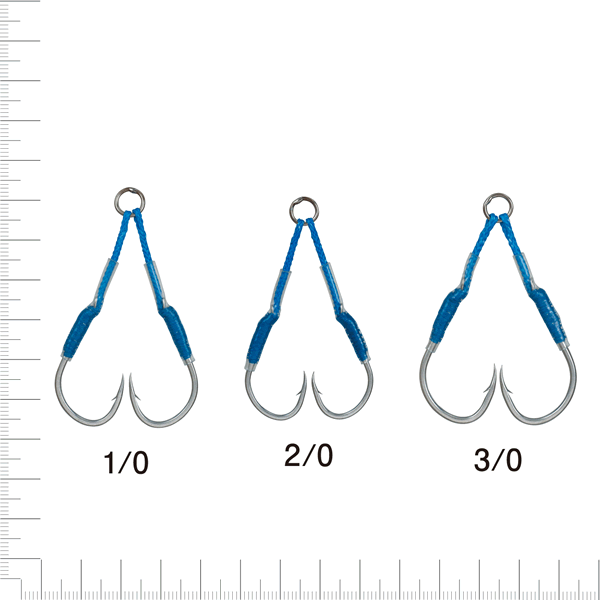 Gamakatsu Assist Hook OKA JIG MIDIUM DOUBLE #2/0 (2 sets/pack) SILVER