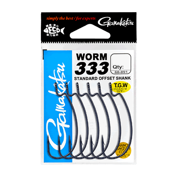 Gamakatsu WORM 333 #5/0 (4 pcs/pack) NANO SMOOTH COAT