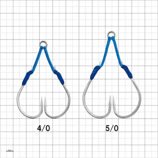 Gamakatsu Assist Hook KINKAI MS-NEO Double Short #5/0 (2 sets/pack) SILVER fishing terminal tackle — photo 2