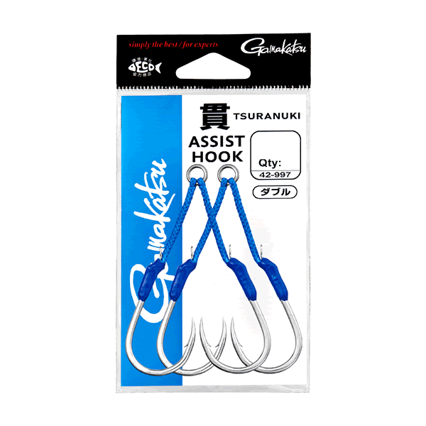 Gamakatsu Assist Hook TSURANUKI 480 Single #3/0 (2 sets/pack) SILVER