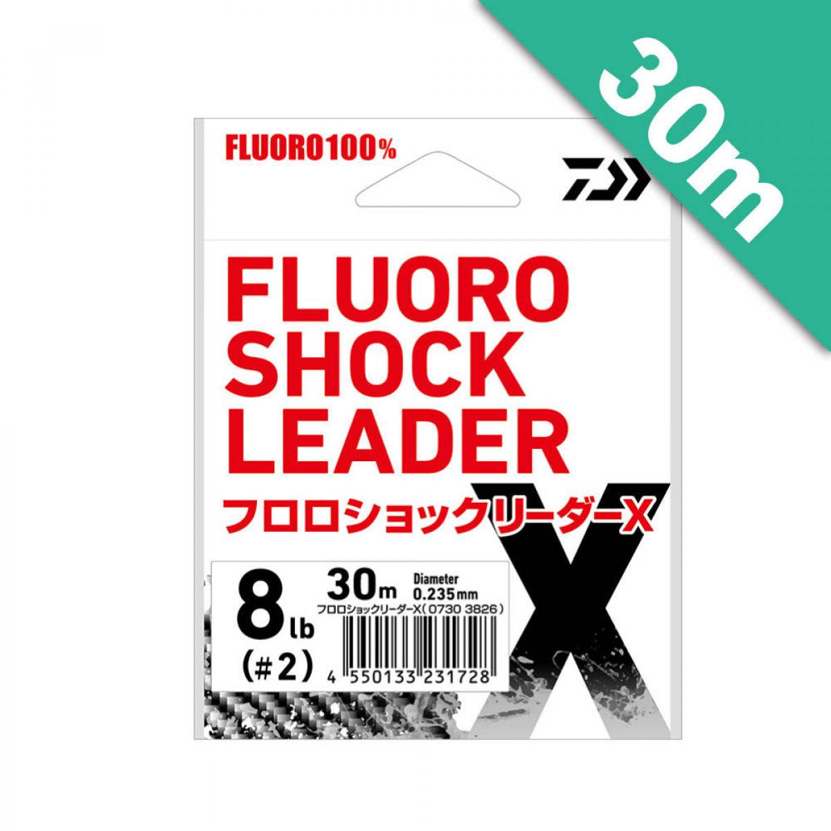 DAIWA FLUORO SHOCK LEADER X 6 lb (#1.5) - 30m Fluorocarbon Natural - Britannic Trade