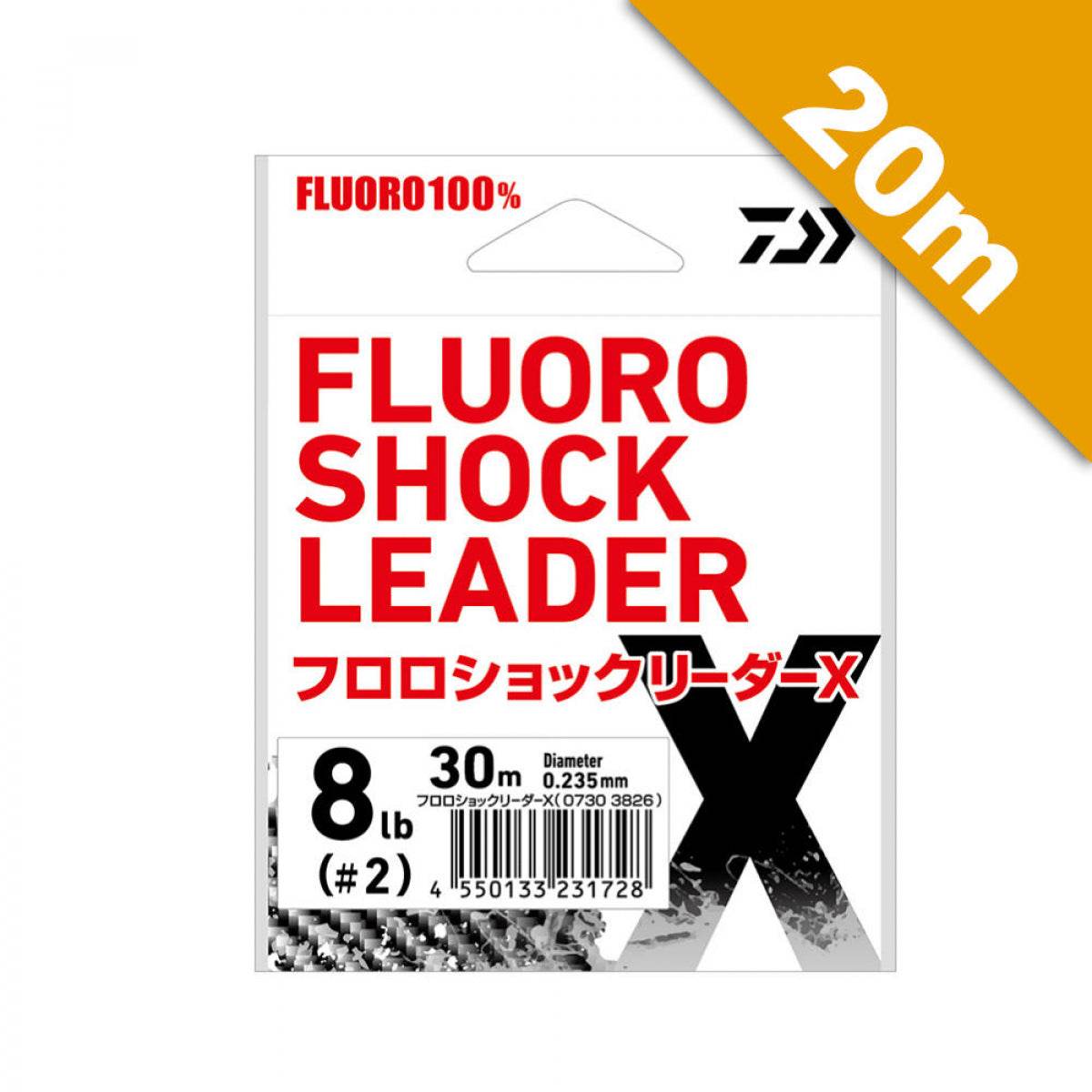 DAIWA FLUORO SHOCK LEADER X 25 lb (#7) - 20m Fluorocarbon Natural - Britannic Trade