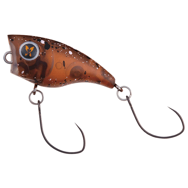 DAIWA PRESSO RATLLIN'POPPIN'BUG 28mm : 1.5g Floating TRANSPARENT BROWN PELLETS freshwater fishing lure