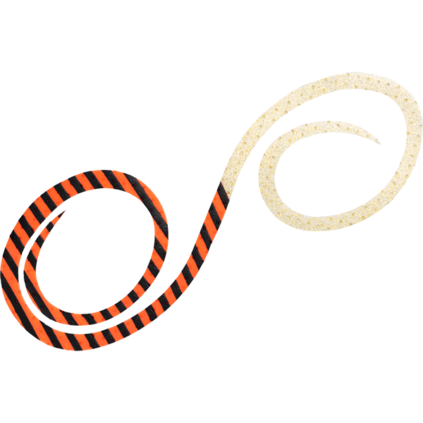 DAIWA KOHGA SILICON NECKTIE 3D Y.S. TWIN CURLY 500mm ORANGE ZEBRA+GOLD LAME