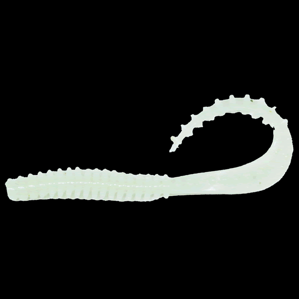 Crazy Ocean UMIKEMUSHI CURLY 2.8" (6 pcs/pack) #1 GLOW WHITE saltwater fishing lure