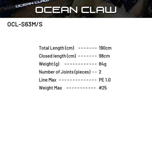 Crazy Ocean OCEAN CLAW OCL-S63M/S (Spinning) - Britannic Trade