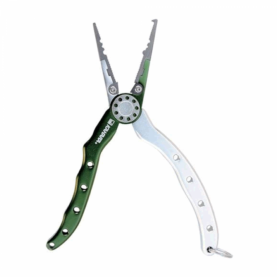 KAHARA ALUMINUM PLIERS SLIM TYPE 6.5" 6.5 inch DARK GREEN / SILVER fishing accessory