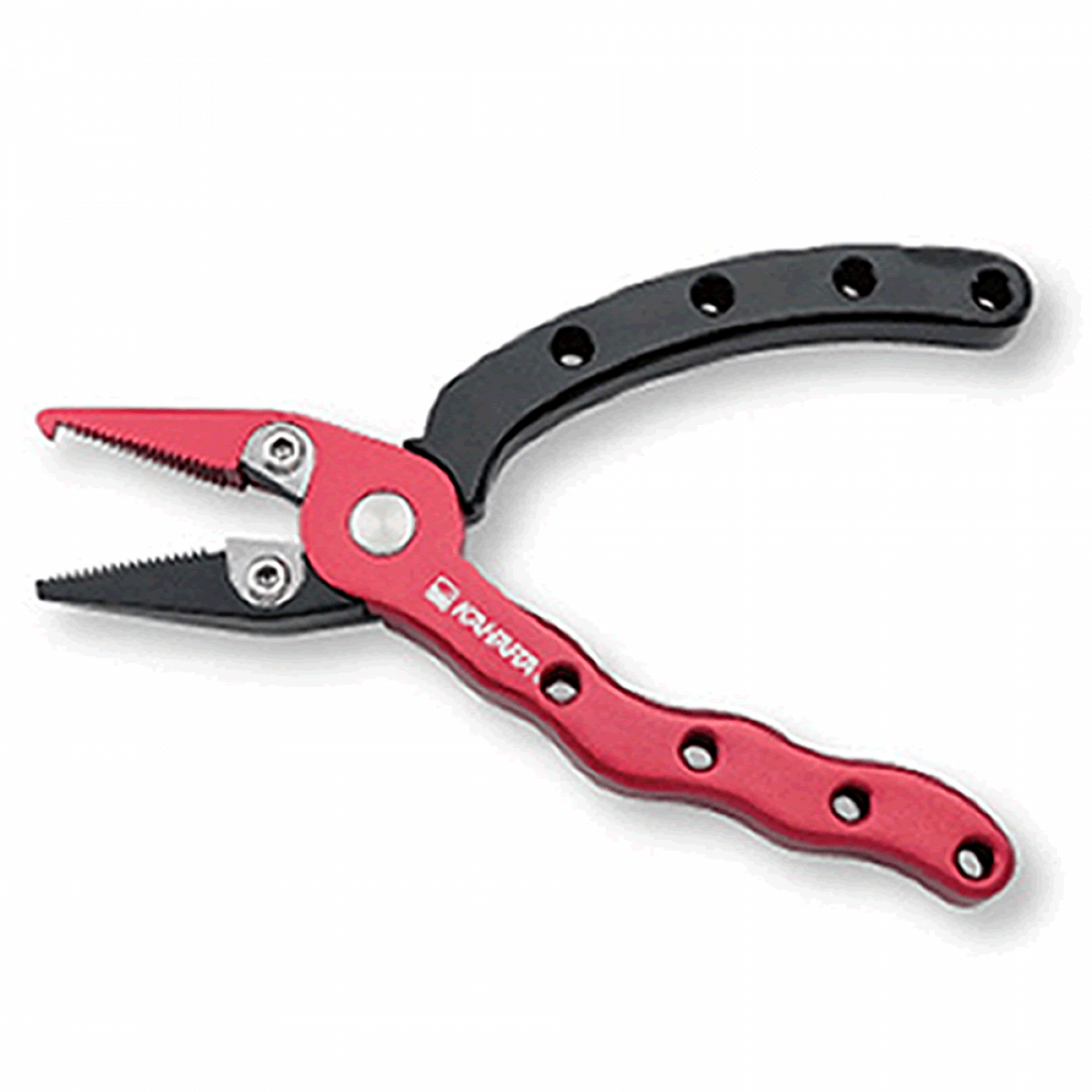 KAHARA ALUMINUM PLIERS 4.5" 4.5 inch WITH LANYARD & HOLDER BLACK / RED fishing accessory
