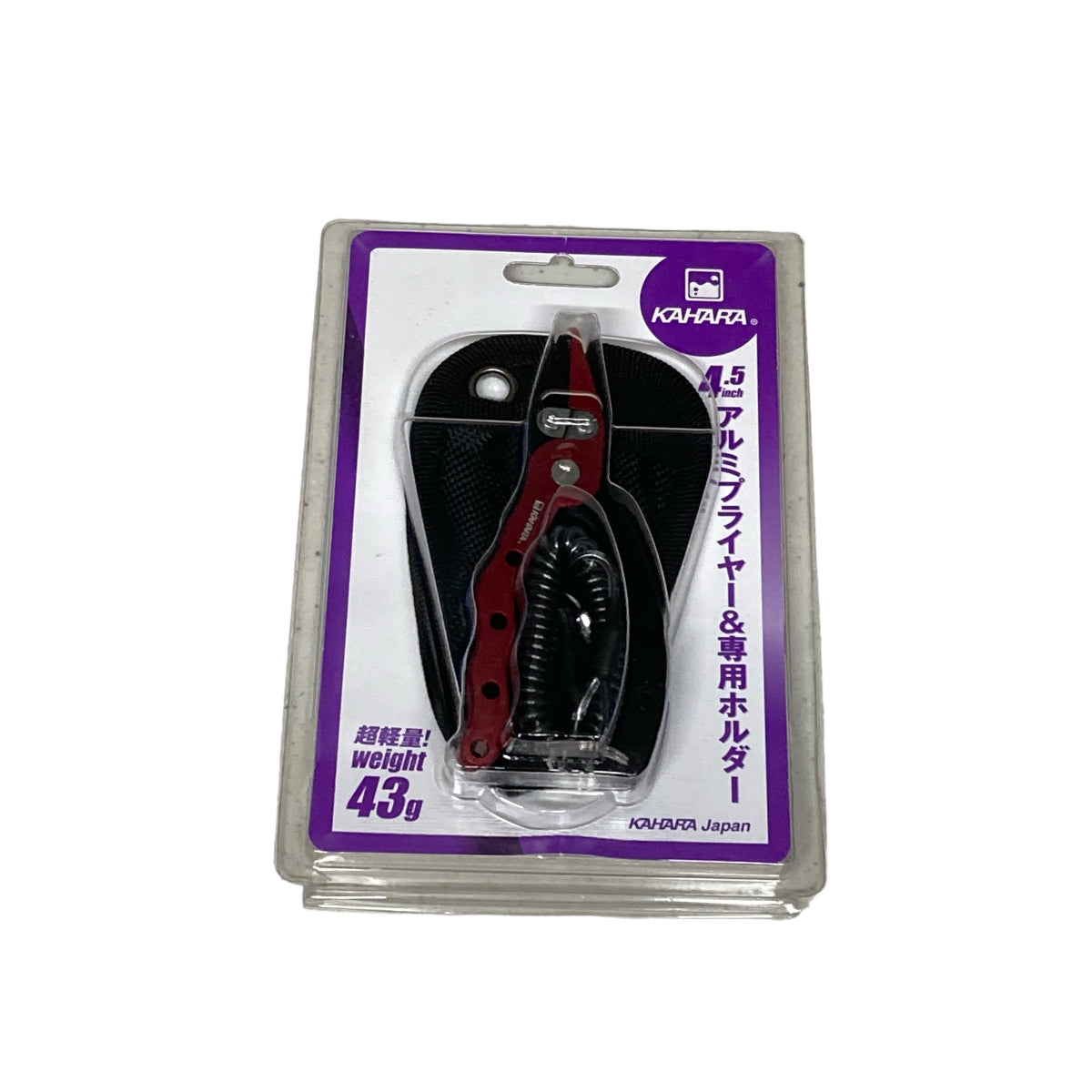 KAHARA ALUMINUM PLIERS 4.5" 4.5 inch WITH LANYARD & HOLDER BLACK / RED