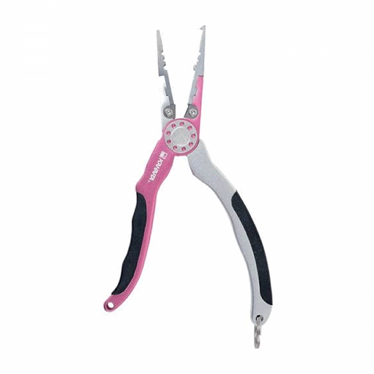 KAHARA ALUMINUM PLIERS SLIM TYPE 6.5" 6.5 inch RUBBER HANDLE PINK / SILVER