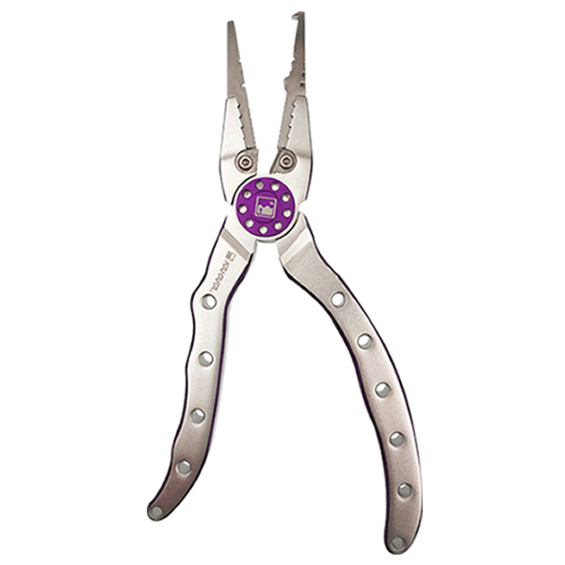KAHARA HEAVY-DUTY ALUMINUM PLIERS 6.5" SILVER / PURPLE fishing accessory