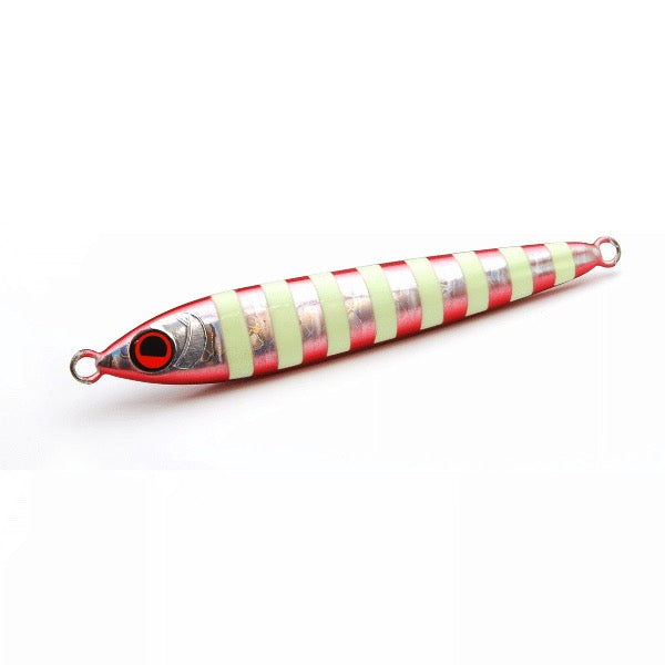 RISE JAPAN RISE JIG FLAT 45g #RJ12 SIDE RED ZEBRA GLOW saltwater fishing lure — photo 2