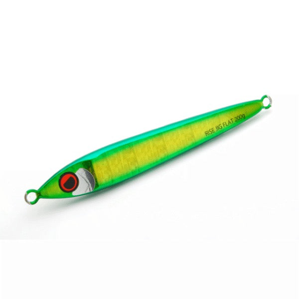 RISE JAPAN RISE JIG FLAT 125g #RJ13 GREEN GOLD ZEBRA GLOW saltwater fishing lure