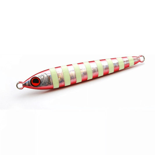 RISE JAPAN RISE JIG FLAT 150g #RJ12 SIDE RED ZEBRA GLOW saltwater fishing lure — photo 2