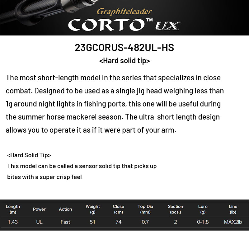 OLYMPIC Graphiteleader CORTO UX 23GCORUS-482UL-HS (2 pieces, Spinning)