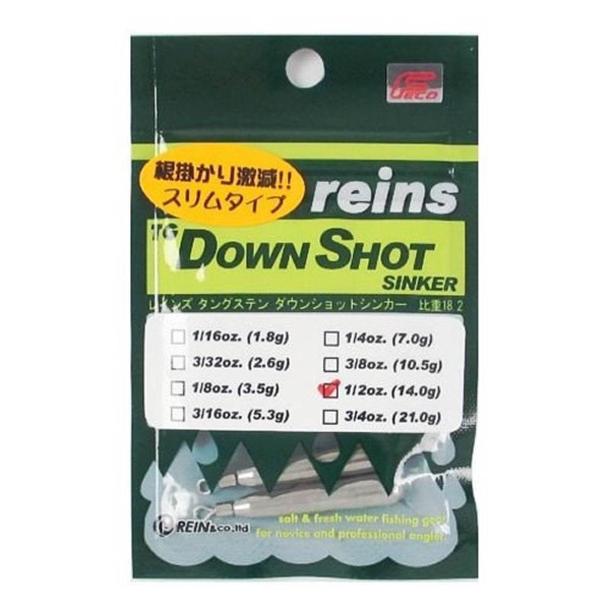 reins TG SLIM DOWN SHOT SINKER 1/2oz (2pce/pack) - Britannic Trade