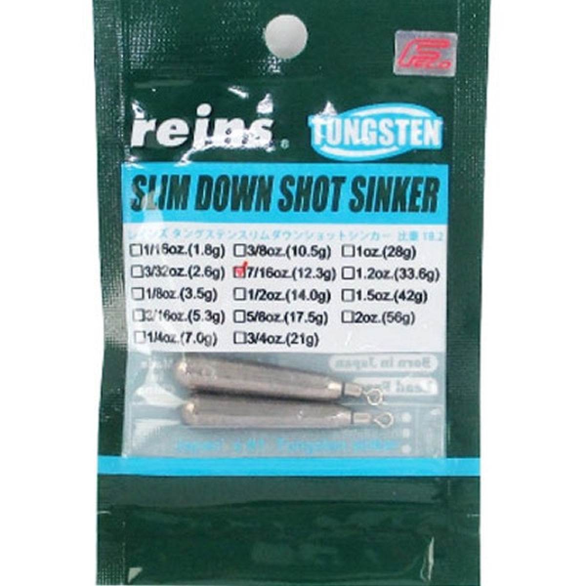 reins TG SLIM DOWN SHOT SINKER 7/16oz (2pce/pack) - Britannic Trade