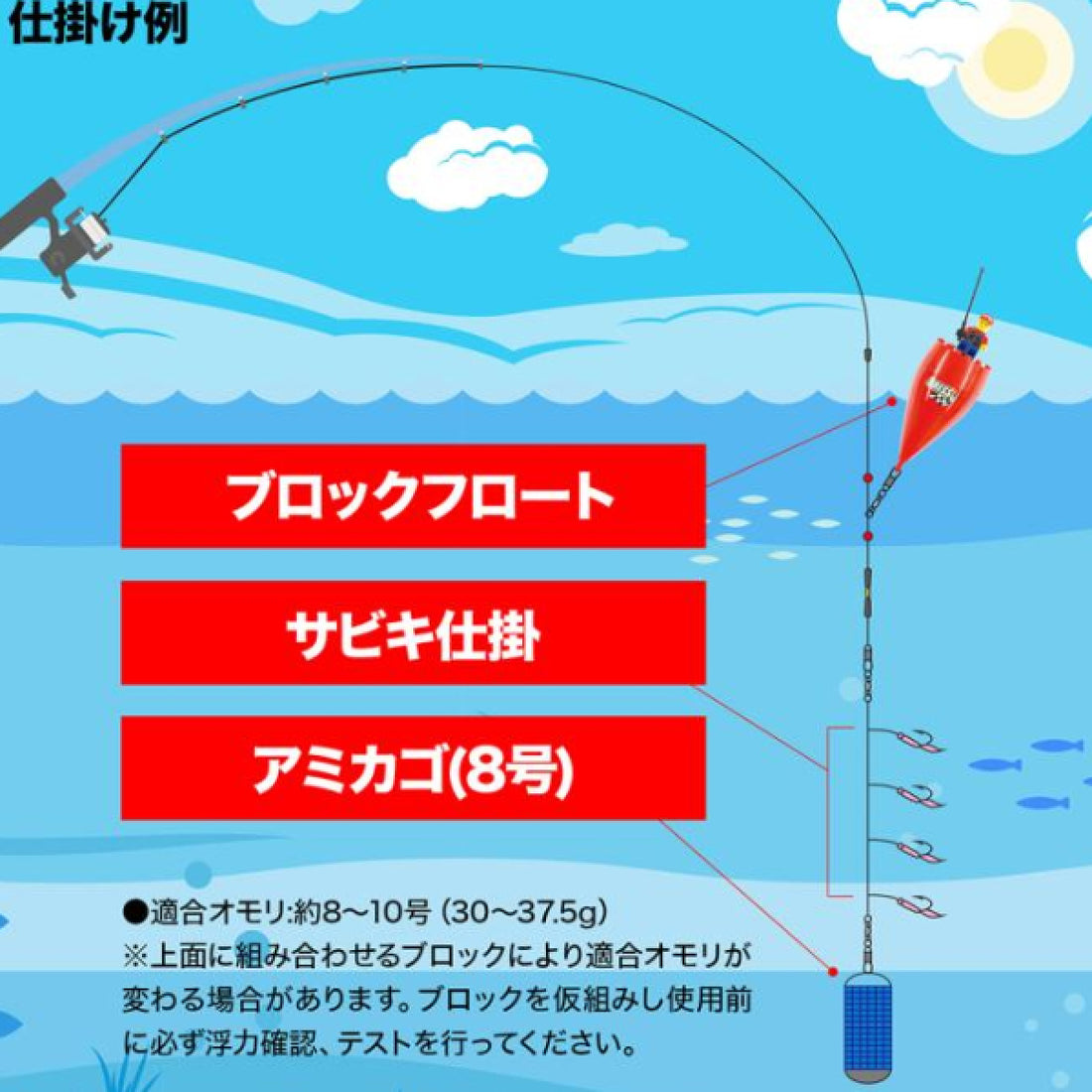 DRESS BLOCK FLOAT 50mm×102mm : 40g RED fishing accessory — photo 2