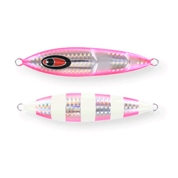 SEAFLOOR CONTROL CRANKY 230g #12 SILVER PINK ZEBRA GLOW saltwater fishing lure