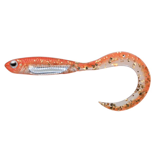 Fish Arrow FLASH-J CURLY 2 (5 pcs/pack) #121 GLOW ORANGE/SILVER
