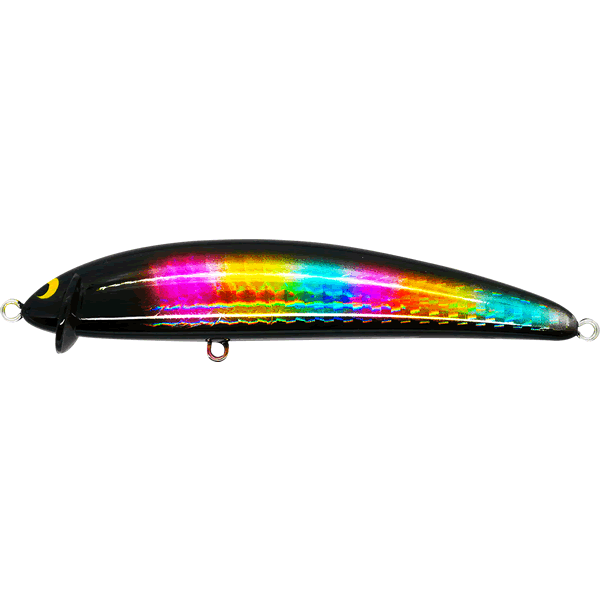 Pozi Drive Garage FRILLED SWIMMER 95F 95mm : 13g Floating #10 BLACK RAINBOW saltwater fishing lure