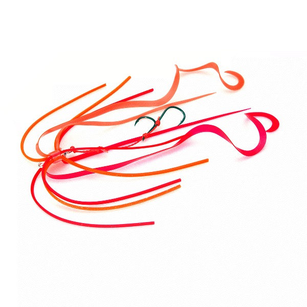 RISE JAPAN NAMIDAMA UNIT CURLY #YCS01 RED ORANGE saltwater fishing lure