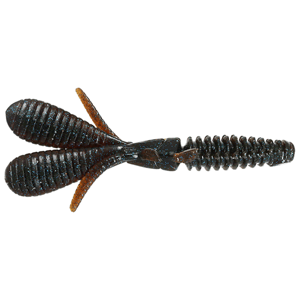 issei POWER bibibi BUG 4.2" (4 pcs/pack) #65 DARK PUMPKIN BLUE FLAKE freshwater fishing lure