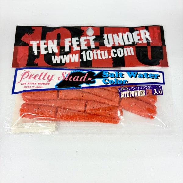 TEN FEET UNDER PRETTY SHAD SW 3.6" (6 pcs/pack) #1 ORANGE PEPPER