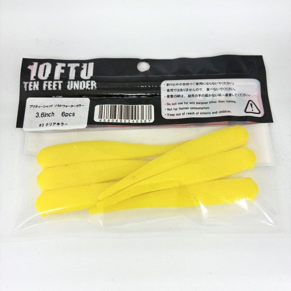 TEN FEET UNDER PRETTY SHAD SW 3.6" (6 pcs/pack) #3 CLEAR KILLER