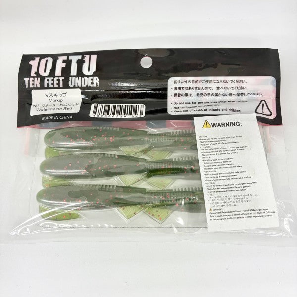 TEN FEET UNDER V-Skip 4.8" (6 pcs/pack) #21 WATER MELON RED