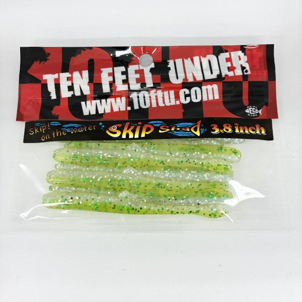 TEN FEET UNDER SKIP SHAD 3.8" (8 pcs/pack) #27 LIME FISH freshwater fishing lure