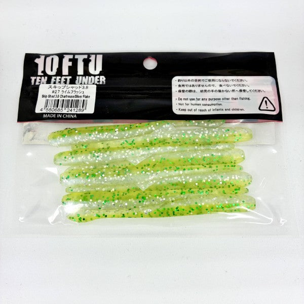 TEN FEET UNDER SKIP SHAD 3.8" (8 pcs/pack) #27 LIME FISH freshwater fishing lure — photo 2