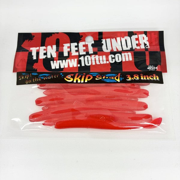 TEN FEET UNDER SKIP SHAD 3.8" (8 pcs/pack) #28 RED