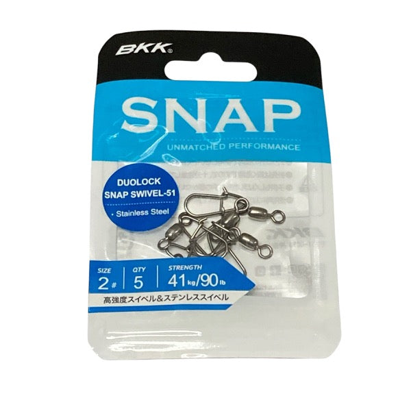 BKK DUO LOCK SNAP SWIVEL-51 #00 (5 pcs/pack) fishing terminal tackle